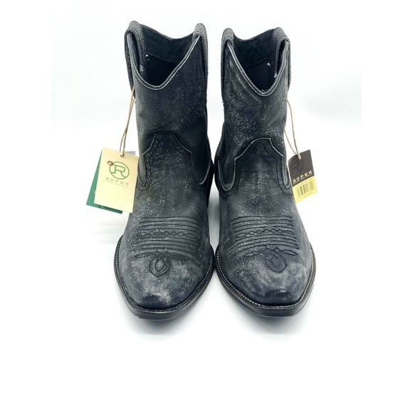 Roper Dusty Distressed Black Leather Ankle Boots #09-021-0977-0684 Women's 7.5 - Picture 5 of 7